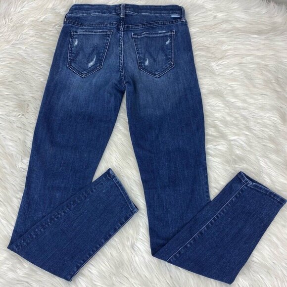 Mother Women The Looker Dark Graffiti Mid-Rise Skinny‎ Designer Jeans W24-26/L29 - Picture 6 of 15